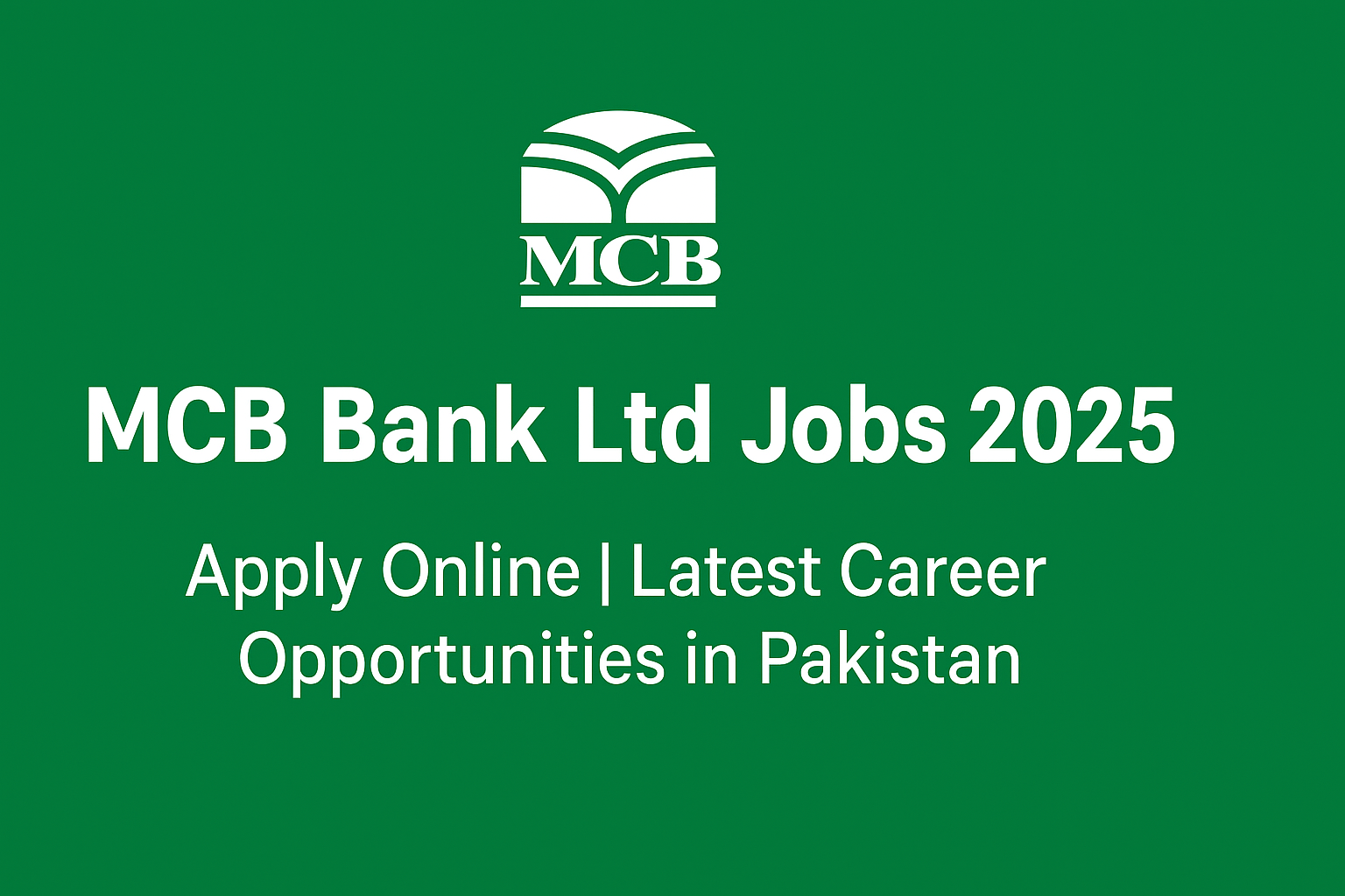 MCB Bank Limited Jobs 2025